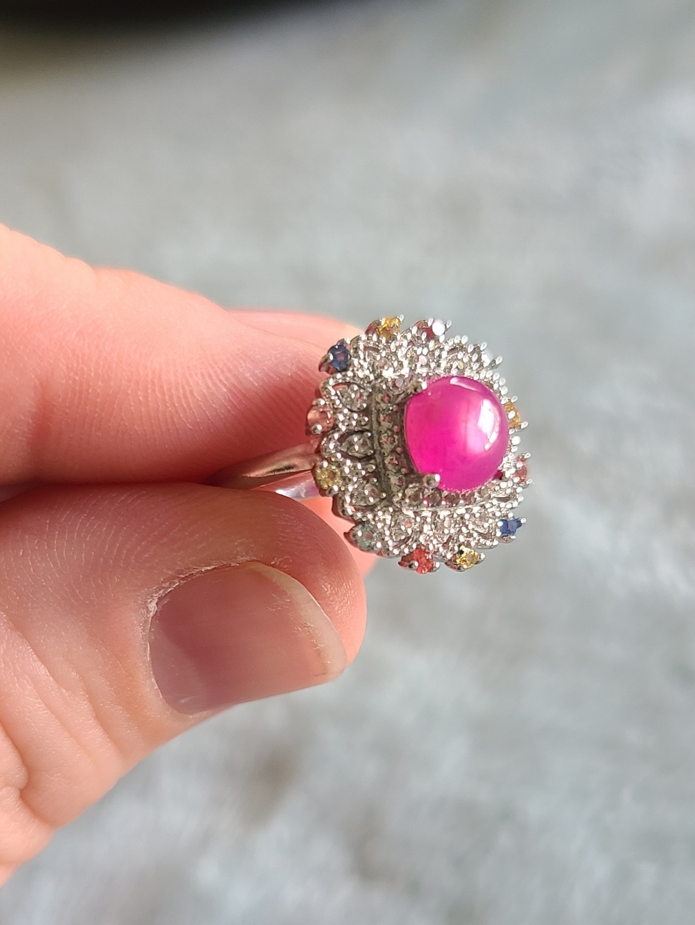 Sterling Silver Ruby Ring - Picture 3 of 6